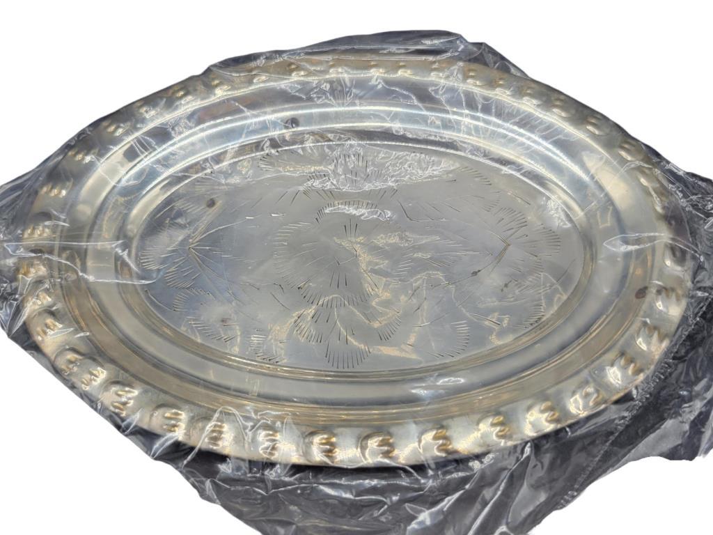 Silverplate Salt and Pepper w/Tray and Velvet Box