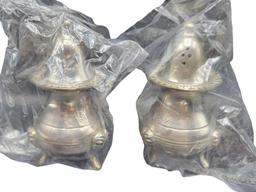 Silverplate Salt and Pepper w/Tray and Velvet Box