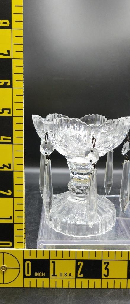 (2) Crystal Candlesticks w/Bobeches and Prisms
