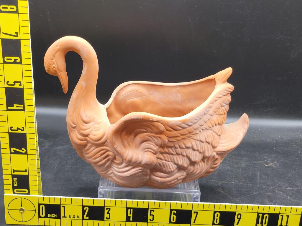 (2) Terracotta Swans