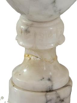 (2) Vintage Alabaster Table Lamps on Brass Base