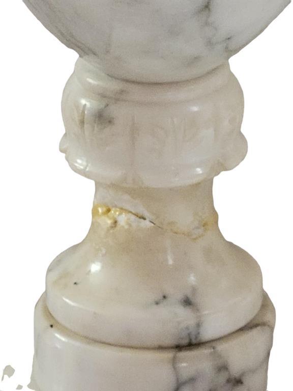 (2) Vintage Alabaster Table Lamps on Brass Base