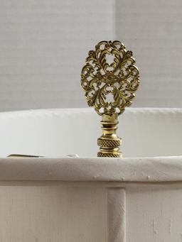 (2) Vintage Alabaster Table Lamps on Brass Base