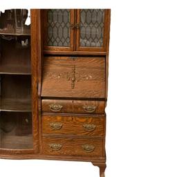 Antique Oak Fall-Front Secretary/Bookcase