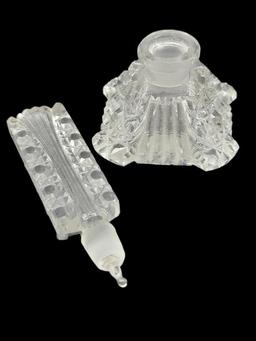 (3) Crystal Perfume Bottles made in Czechoslovakia