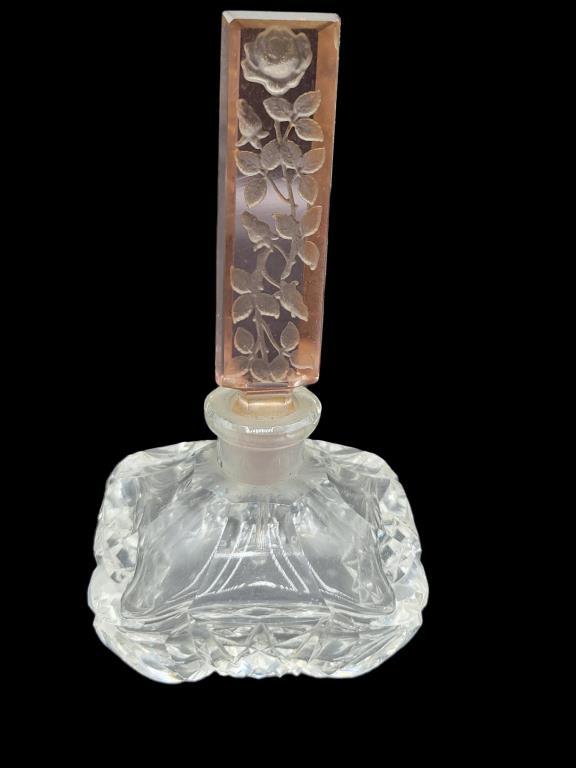 (3) Crystal Perfume Bottles made in Czechoslovakia