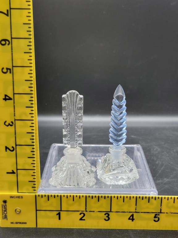 (3) Crystal Perfume Bottles made in Czechoslovakia