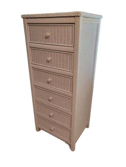 6-Drawer Wicker Lingerie Chest W/Glass P