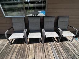 Outdoor Table, 4 Chairs, Umbrella