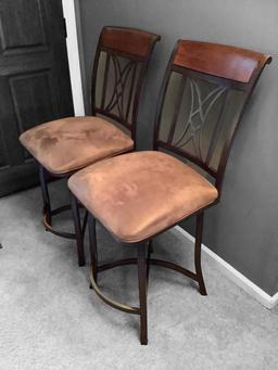 (2) Swivel Barstools 26.5” Seat to Floor