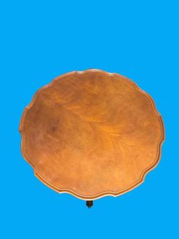 Mahogany Pie Crust Table with Tripod Base--