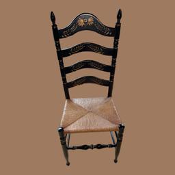 (6) Painted Dining Chairs with Rush Seats