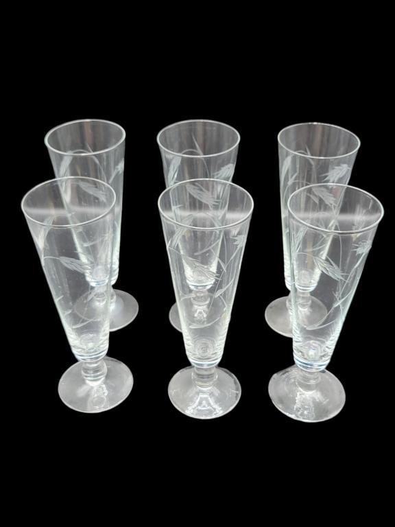 (6) Pilsner Glasses "Wheat" by Sasaki