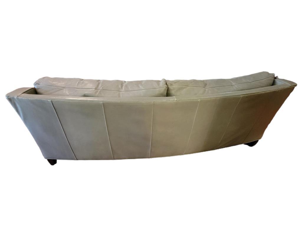 Leather Masters Curved Leather Sofa: 77” Long