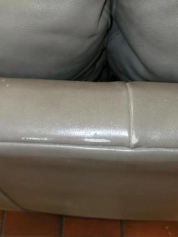 Leather Masters Curved Leather Sofa: 77” Long