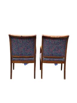 (2) Wood & Upholstered Chairs
