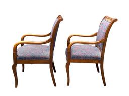 (2) Wood & Upholstered Chairs