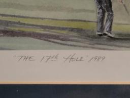 Framed and Matted “The 17th Hole” by Barry