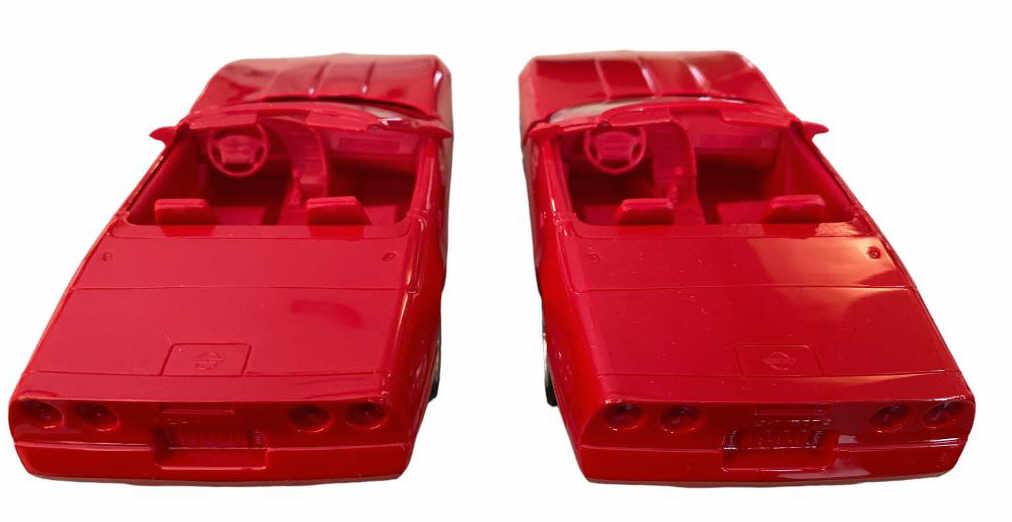 (2) Ertl 1990 Bright Red Corvette Convertible