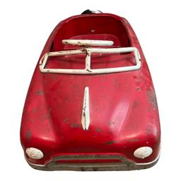 Vintage Red Metal Pedal Car