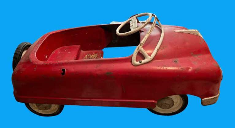 Vintage Red Metal Pedal Car
