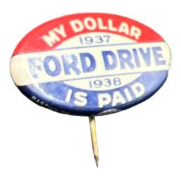 Vintage Ford Pin, Keychain, and Keys