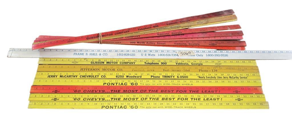 Assorted Vintage Yard Sticks, etc.