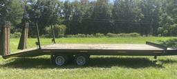 Tag Along, Deck Over Tires 24' Flat Bed Trailer with Tandem