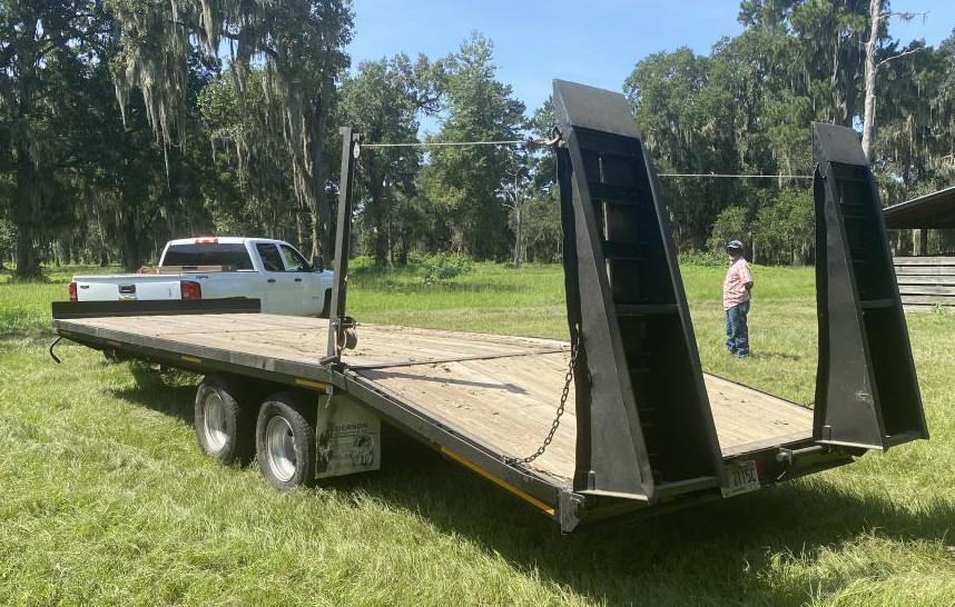 Tag Along, Deck Over Tires 24' Flat Bed Trailer with Tandem