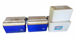 (2) Igloo Legend 40 Coolers, (2) Styrofoam