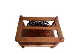 Wooden Magazine Rack with Carved Wood Trim--