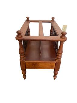 Wooden Magazine Rack with Carved Wood Trim--