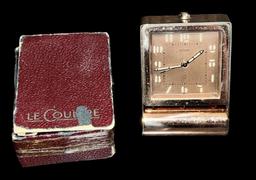 Vintage Swiss Le Couture Folding Clock