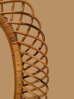 Mirror with Wicker & Rattan Frame--26" x 32"