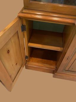 Lighted Pine China Cabinet by Kittinger--Three