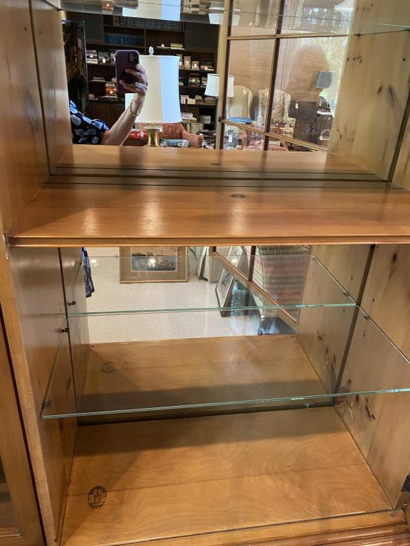 Lighted Pine China Cabinet by Kittinger--Three
