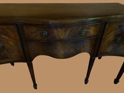 Mahogany Serpentine Front Buffet with Brass