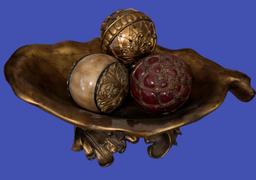 (2) Decorative Items: Centerpiece Bowl, P