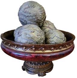 (2) Decorative Items: Centerpiece Bowl, Footed