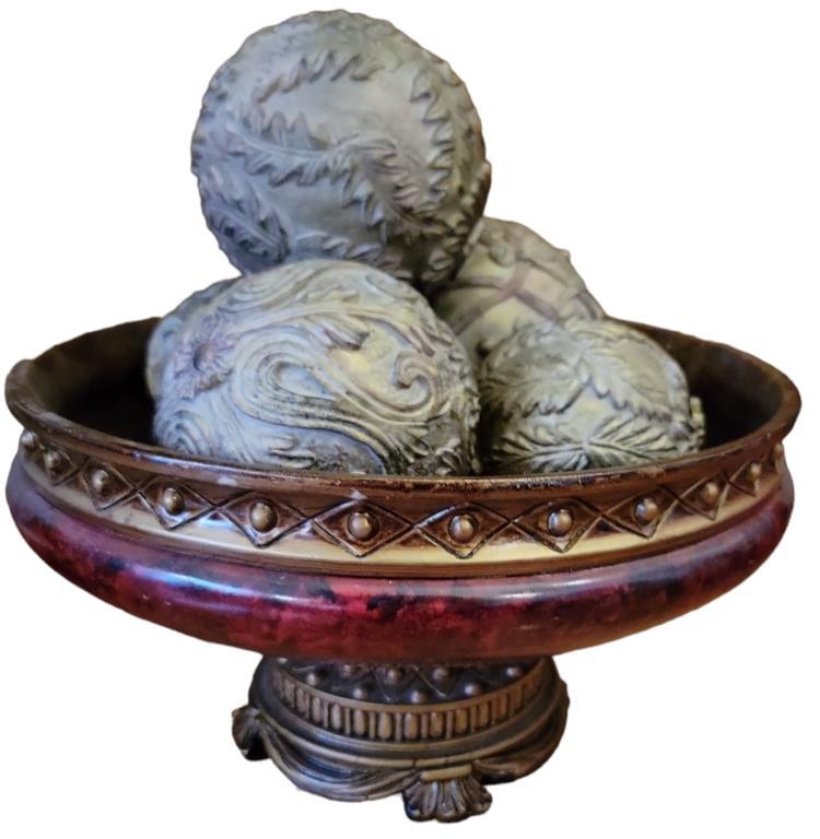 (2) Decorative Items: Centerpiece Bowl, Footed
