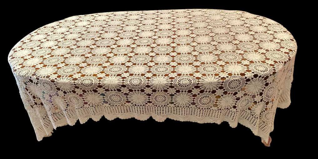 Crocheted Rectangular Table Cloth--66" x 90"