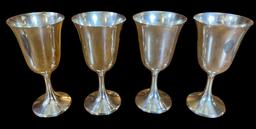 (4) Sterling Silver Goblets - 6 5/8" H