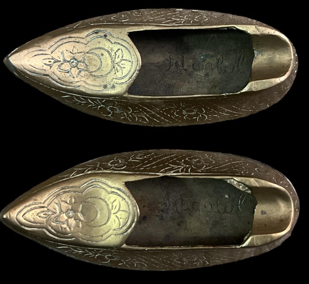 (2) Brass Shoe Ashtrays From Istanbul