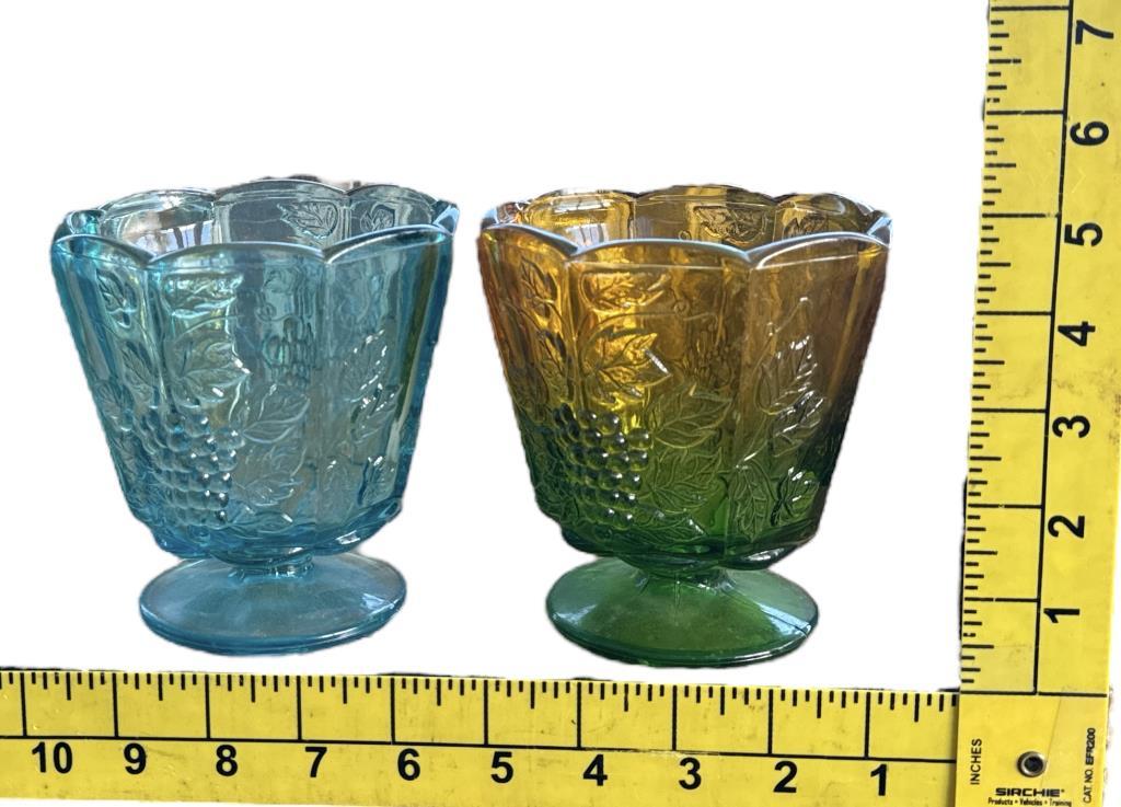 Assorted Colored Glass: (2) Jeanette Glass