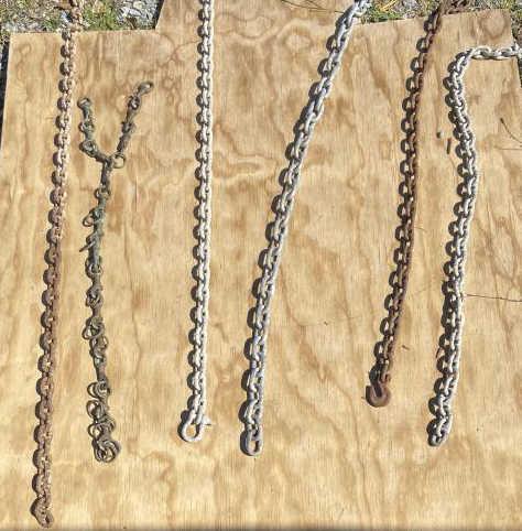 (6) Assorted Chains of Various Sizes: 19 ft, 56