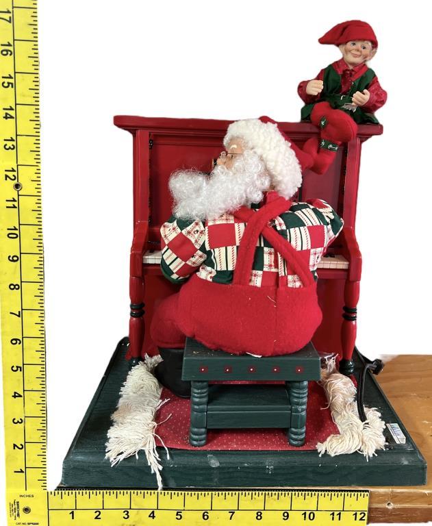 Traditions Animated Santa at Piano with