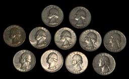 (11) Washington Quarters:  (1) 1962, (1) 1962 D,