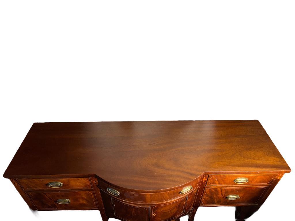 Federal Style Mahogany Bow Front Buffet with