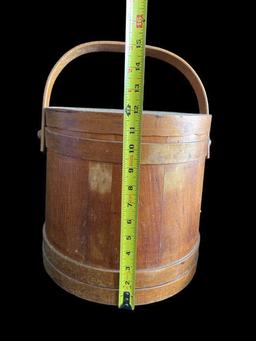 Antique Primitive Firkin Wood Bucket