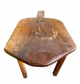 Wooden Milking Stool (17 1/4" x 12", 13" High) and